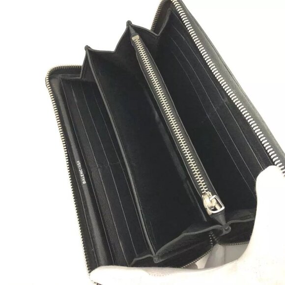 BALENCIAGA Everyday Leather Zip Around Long Wallet Black/4BC0390 - Picture 5 of 8